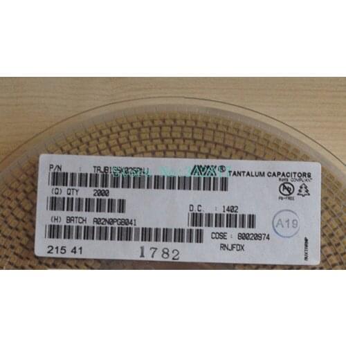 TAJB155K025RNJ CAP TANT 1.5UF 25V 10% 1210 Tantalum Capacitors Size B 50pcs
