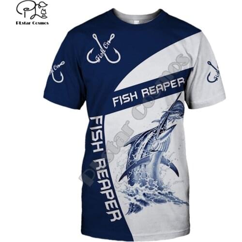 PLstar Cosmos Cool Fashional Fishing Hooked 3D Printed T-shirt Harajuku Streetwear Men For Women Short Sleeve Drop Shipping F25