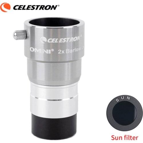 Celestron Omni 1.25" 2x Barlow Lens By Magnification Eyepiece Professional Astronomical Telescope Parts Free Gift Sun Filter
