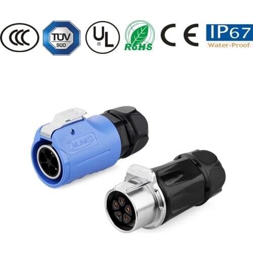 M20 5 pin Male Plug Female Socket Waterproof AC 12A 500V Power Connector 2/3/4/5/7/9/12 pin wire connector led light powercon