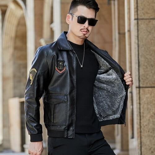 Plus Velvet Warm Leather Tops Mens Winter New Casual Fashion Trendy Streetwear PU Leather Jacket Slim Handsome Male Clothes
