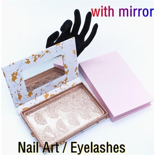 NEW 5 pairs Packing box for eyelash blank eyelashes package Marble Pink Color paper box clear tray Eyelashes DIY Custom logo box