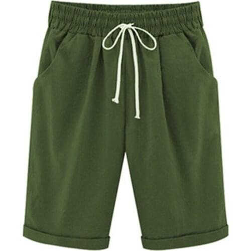 Solid Women Shorts Elastic Waist Knee-length Short Trousers Wide-leg Summer Mid-short Pants Jogger Loose Oversize Street Wear