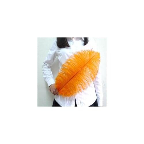 Wholesale free shipping high quality 20pcs natural orange ostrich feather 20-22inch / 50-55cm Variety of decorative