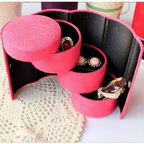 Useful 3 Layers Jewelry Box Accessories Cylinder Cases Necklace Earring Jewelry Holder Organizer Boxes