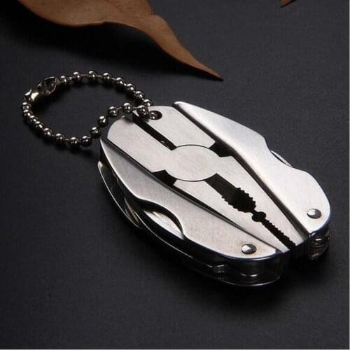 Portable Multifunction Folding Plier Stainless Steel Foldaway Knife Keychain Screwdriver Camping Survival EDC Tools Travel Kits