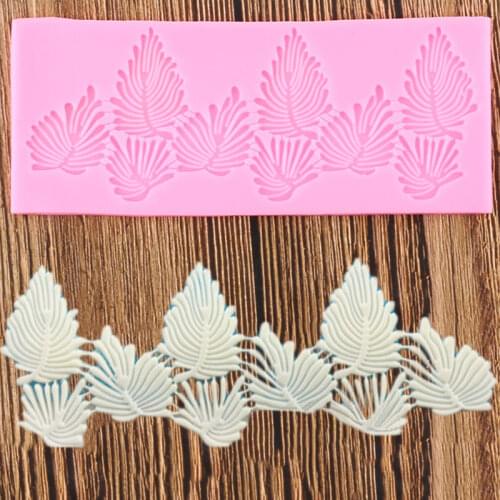 Leaf Lace Cake Border Silicone Mold Fondant Cake Decorating Tools DIY Cupcake Baking Molds Chocolate Candy Polymer Clay Moulds