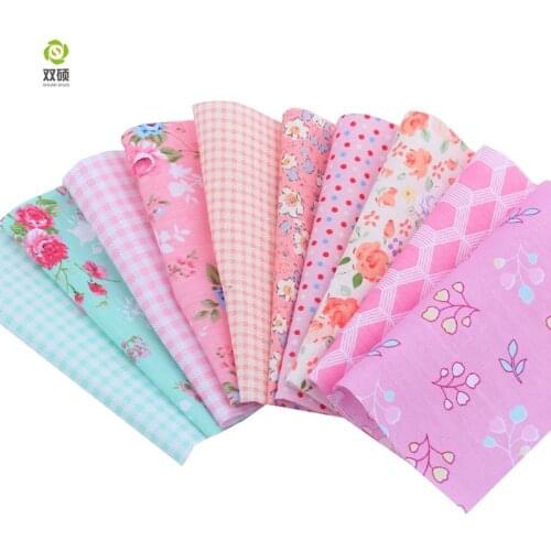 Shuanshuo 50 different design Printed Floral Cotton Fabric for Patchwork, Sewing Tissue to Patchwork,Quilting Squares Bundles
