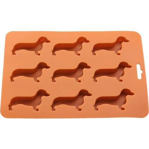 Dachshund Dog Shaped Silicone Ice Cube Molds and Tray
