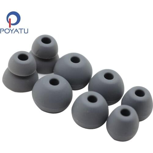 POYATU Earbuds Silicone For Meizu EP52 Wireless Bluetooth Sport Earphone Silicone Ear Tips Eartips Replacement Earbud Gray Grey
