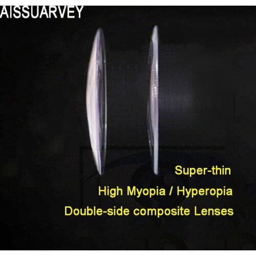 1.56 1.61 1.67 High Myopia Hyperopia Presbyopia Eye Glasses Lenses Super Thin Double Side Composite Prescription Optical Lenses