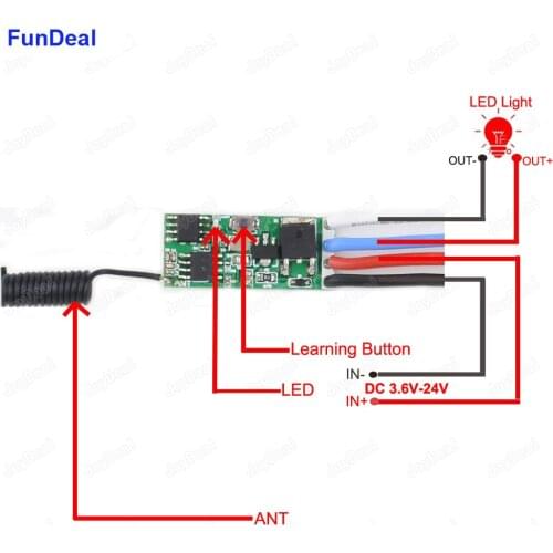 433MHz Universal Wireless Remote Control Switch Receiver Micro Mini DC 5V 9V 12V 1CH RF Power Saving Smart Home LED Light Switch