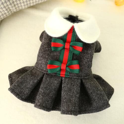 College Style Dog Princess Dress Cute Bow-tie Girl Dog Clothes Dog Dresses For Small Dogs Pet Costumes For Teddy Bichon Pet Gift