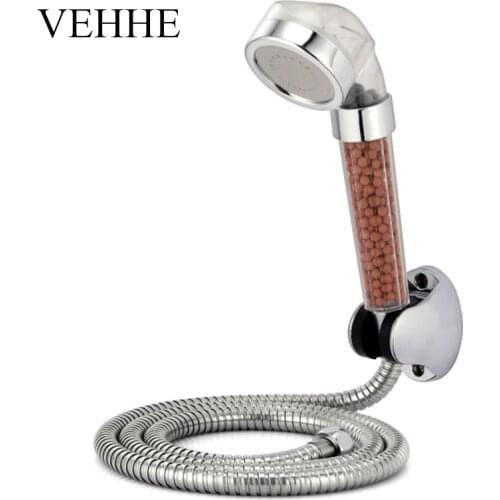 VEHHE Massage Spa Shower Anion Fliter Pressure Shower Head Sets Hose Base Water Therapy Water Saving Rian Shower Heads Set