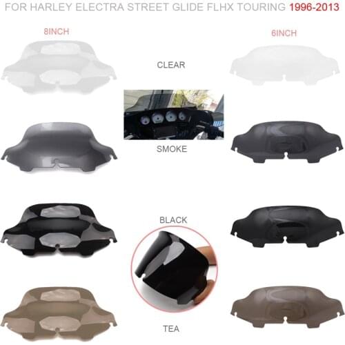 6" 8" Motorcycle Windshield Windscreens Wind Deflector 4colors ABS Plastic For Harley Electra Street Glide Touring 1996-2013