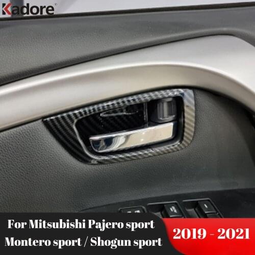 Interior Accessories For Mitsubishi Pajero sport/Montero sport/Shogun sport 2019-2021 Carbon Fiber Door Handle Bowl Cover Trim