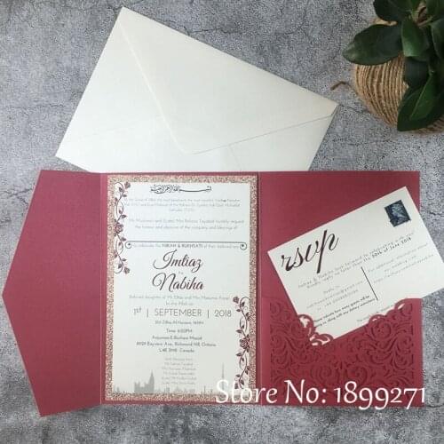 Top Quality Luxury Customized Gold Metal Wedding Invitation Card 2017 happy new year greeting card