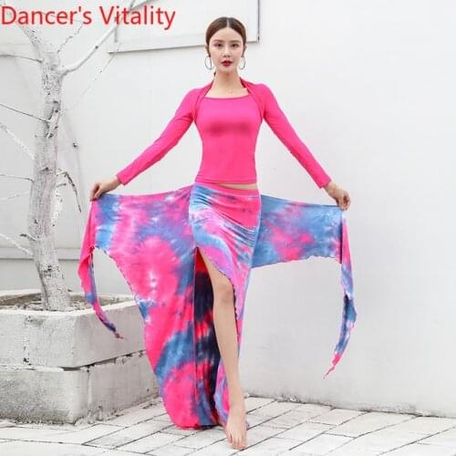Belly Dance Female adult Temperament Modal Top Long Skirt Two-Piece Practice Clothes Women Shirt Performance Clothing Suit