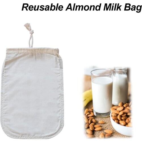 2 Sizes Nut Milk Filter Bag Fine Mesh Reusable Beer Wine Brewing Filter Bag Tea Coffee Juice Tofu Squeeze Cotton Net Filter Bag