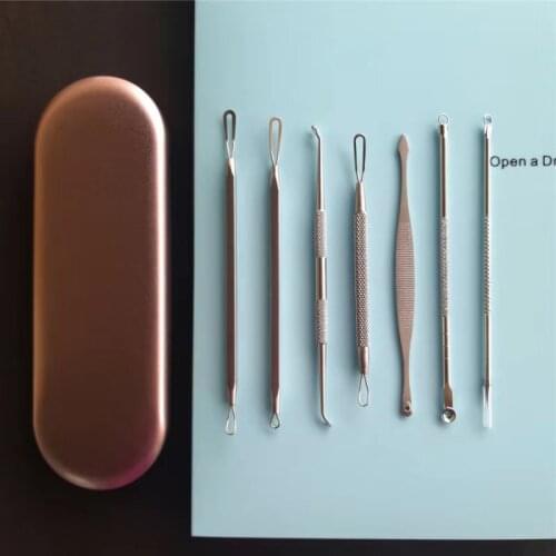 4/7/8/9/10pcs Acne Needles Stainless Steel Extractor Pimple Tool Kit Face Skin Care Tools Facial Pore Cleaner Blackhead Remover
