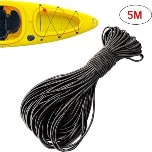 5 Meters 4mm Kayak Boat Elastic Bungee Cord Rope Rowing Boats Lanyard Leash Paddle Leash Elastic Safety Bungee Cord Rod