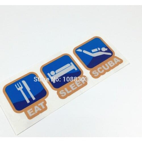 5pcs personalized EAT SCUBA SLEEP Diving car sticker cool diving car sticker fashion decals