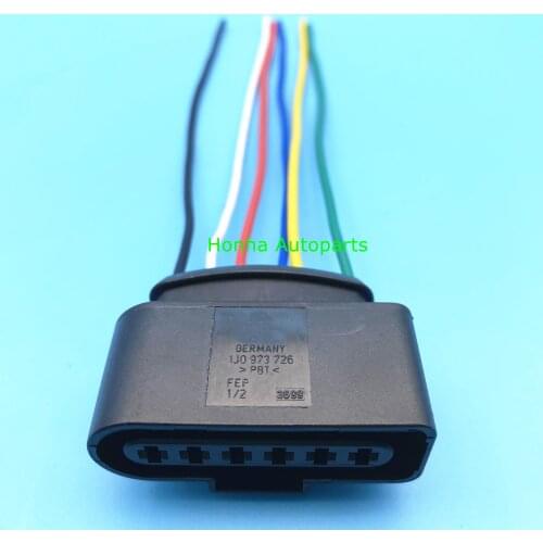 6 pin female waterproof cable electrical pump connector ignition coil wire harness plug 1J0973726 for VW Audi With wires
