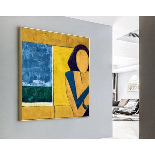 Abstract Painting Original Large Acrylic Canvas Wall Art Expressionism Figurative Modern Painting Wall Art On Canvas She Is