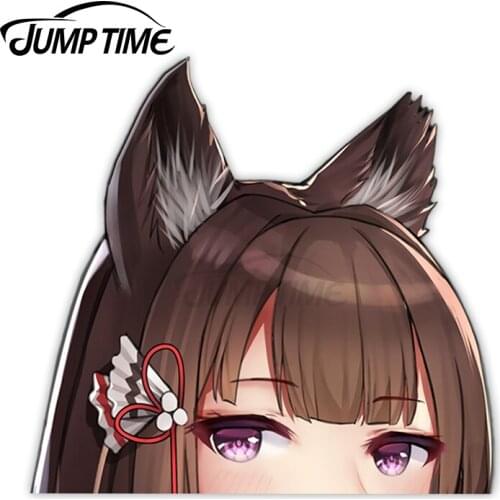 JumpTime 13 x 11.8 cm For Amagi Peeker Decal Car Sticker for Window Bumper Refrigerator Windshield Cartoon Motorcycle Decoration