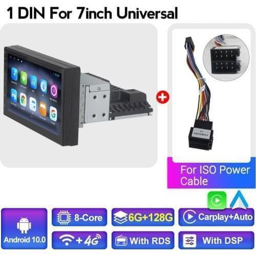 6+128 Android 10 1 Din Car Radio Multimedia Player For Volkswagen Toyota Nissan Peugeot Hyundai Kia 4G Lte Carplay RDS DSP WIFI
