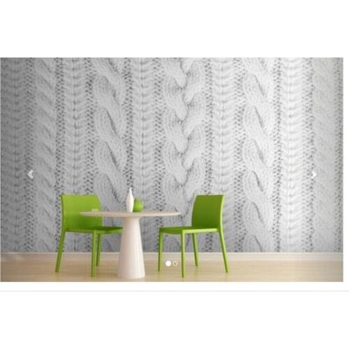 Free shipping custom murals White Knit Texture Wall Mural sofa bedroom TV backdrop wallpaper