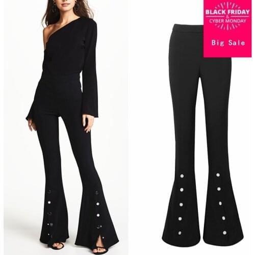 Longer Size Can fit 160cm -200cm height flare pants 2020 new Fashion brand England style Split was thin flare trousers WQ07