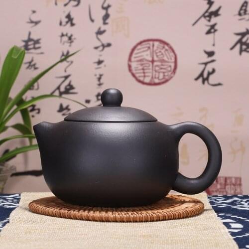 H-0036 memento, Yixing purple sand pot, pure and full handmade, original mine, black mud and slime teapot teapot