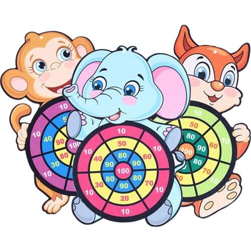 Children Shooting Throwing Toys Set Cartoon Animal Shaped Target Board + Cloth Sticky Ball