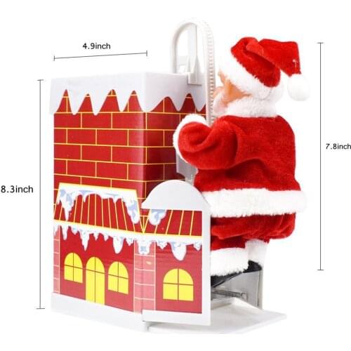 Climbing Chimney Santa Claus Electric Toy Music Christmas Gift Novelty Funny Toys For Children New Year Party Doll