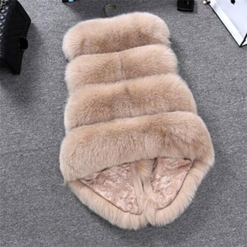 Fux fur jacket outerwear womens faux fur coat Faux fox fur vest jacket new winter coat Four-row fox fur jacket imitation fur