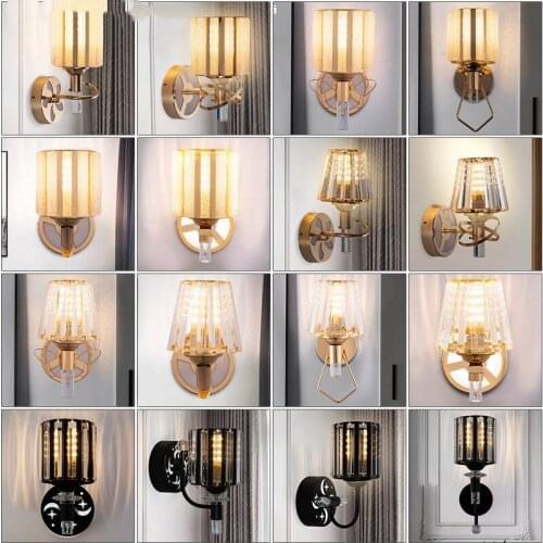 Crystal Wall Lamp Living Room Wall Lights Nordic Aisle Corridor Bedroom Bedside Wall Lamps TV Background Wall
