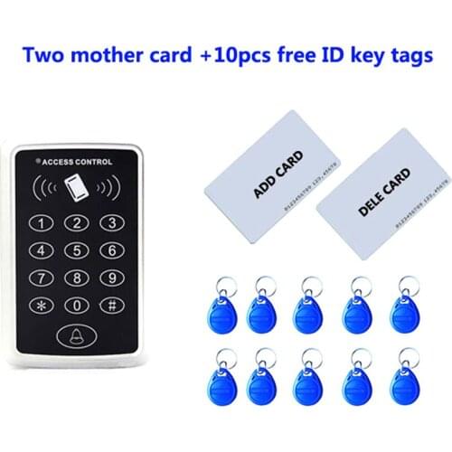 Proximity RFID 125Khz ID card Standalone +Touch keypad Single door access controller ,2pcs mother card, 10pcs ID tags,min:1pcs