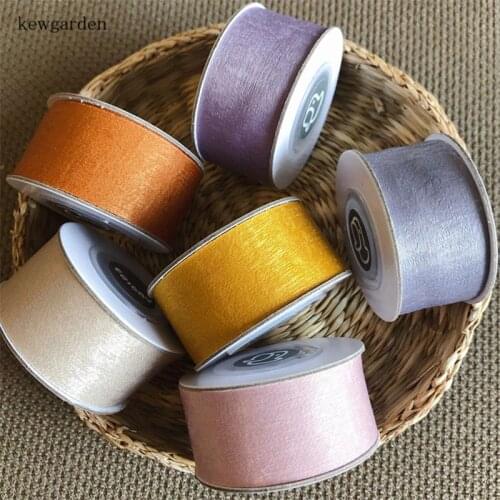 Kewgarden Double Face Thick Velvet Satin Ribbons 1.5" 1" 3/8" Handmade Tape DIY Bowknot Ribbon Riband Packing Ribbon 5 meters