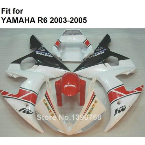 Fairing Kit For YAMAHA YZF R6 2003 2004 2005 White Red Black Motorcycle Parts Fairings Kit R6 03 04 05 SZ12