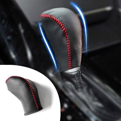 Muchkey Leather Gear Knob Stick Covers AT For Accord 2008 2009 2010 2011 -2013 Crosstour 2011-2018 Non-Slip Automatic Shifter