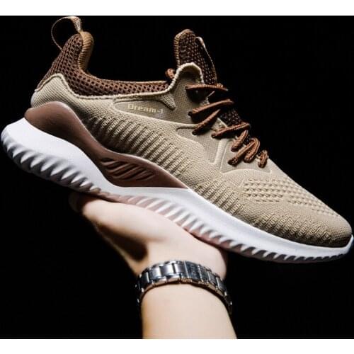 Mens Shoes Flying Woven Shoes Mens Breathable Shoes Ins Trendy Teen White Shoes Sports and Leisure Tide Sneakers Running Shoes