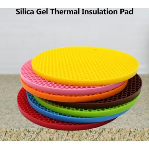 Multi-use Round Silicone Non-slip Heat Resistant Mat Hang Tableware Coaster Cushion Placemat Pot Holder