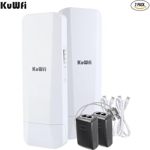 KuWFi Outdoor Wifi Router 5.8G 900Mbps Wireless Bridge Wifi Repeater 3-5KM Long Range WiFi Coverage 14dBi High Gain Antenna