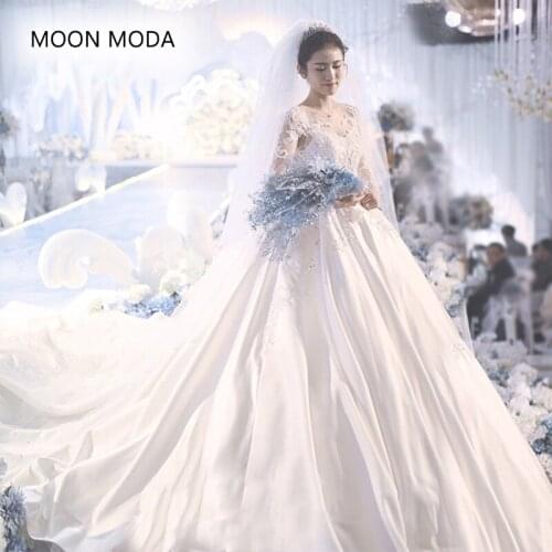 Атласные свадебные платья MOON MODA China At AliExpress