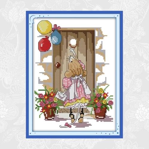 The lovely mouse Cross Stitch kits 14ct Printed Canvas 11ct White Fabric Stitching Embroidery DIY Handmade Needlework Crafts