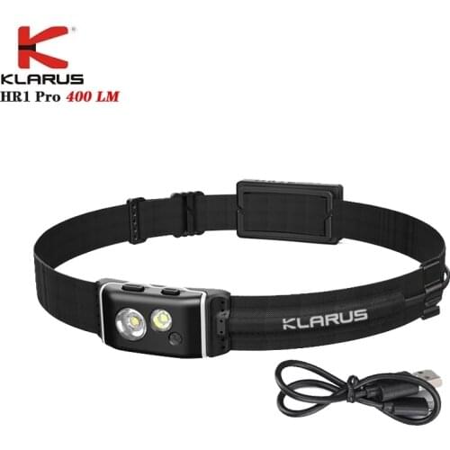 KLARUS HR1 Pro Cross-Country Racing Headlamp CREE XP-G2 LED 400LM USB charging Running Headlight Build-in 1200mAh battery