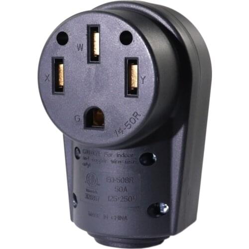 [Nema 14-50R] 50A Heavy Duty RV EV Replacement Assembly Socket Electrical Plug Adapter with Handle (Female Plug) motorhome rv