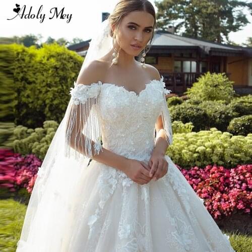 New Charming Sweetheart Neck Beaded A-Line Wedding Dress 2021 Gorgeous Flowers Appliques Lace Court Train Princess Wedding Gown