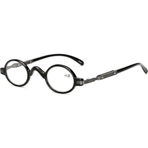 New Elderly Reading Glasses Fashion Business Black PC Round Frame Resin Lenses Men Women Presbyopic Eyeglasses 1.0-4.0 R217